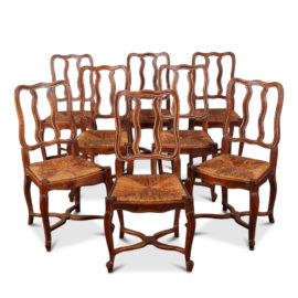 Set of Eight French Country Cherry Chairs FH-1645B