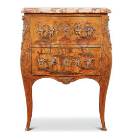 French Chinoiserie Lacquer Bombe Commode FK-2006D