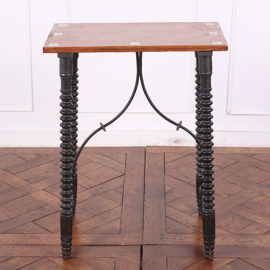 Unusual Small Inlaid and Wrought Iron Table FK-2064
