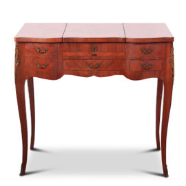 Inlaid Marquetry Vanity with Drawer and Writing Surface FL-2126