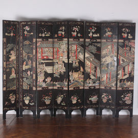 Chinese Eight Panel Coromandel Lacquer Screen C-RK 10