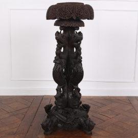 Highly-Carved Asian Plant Stand C-GD