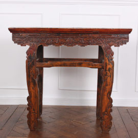 Chinese Carved and Painted Elm Altar Table C-DK